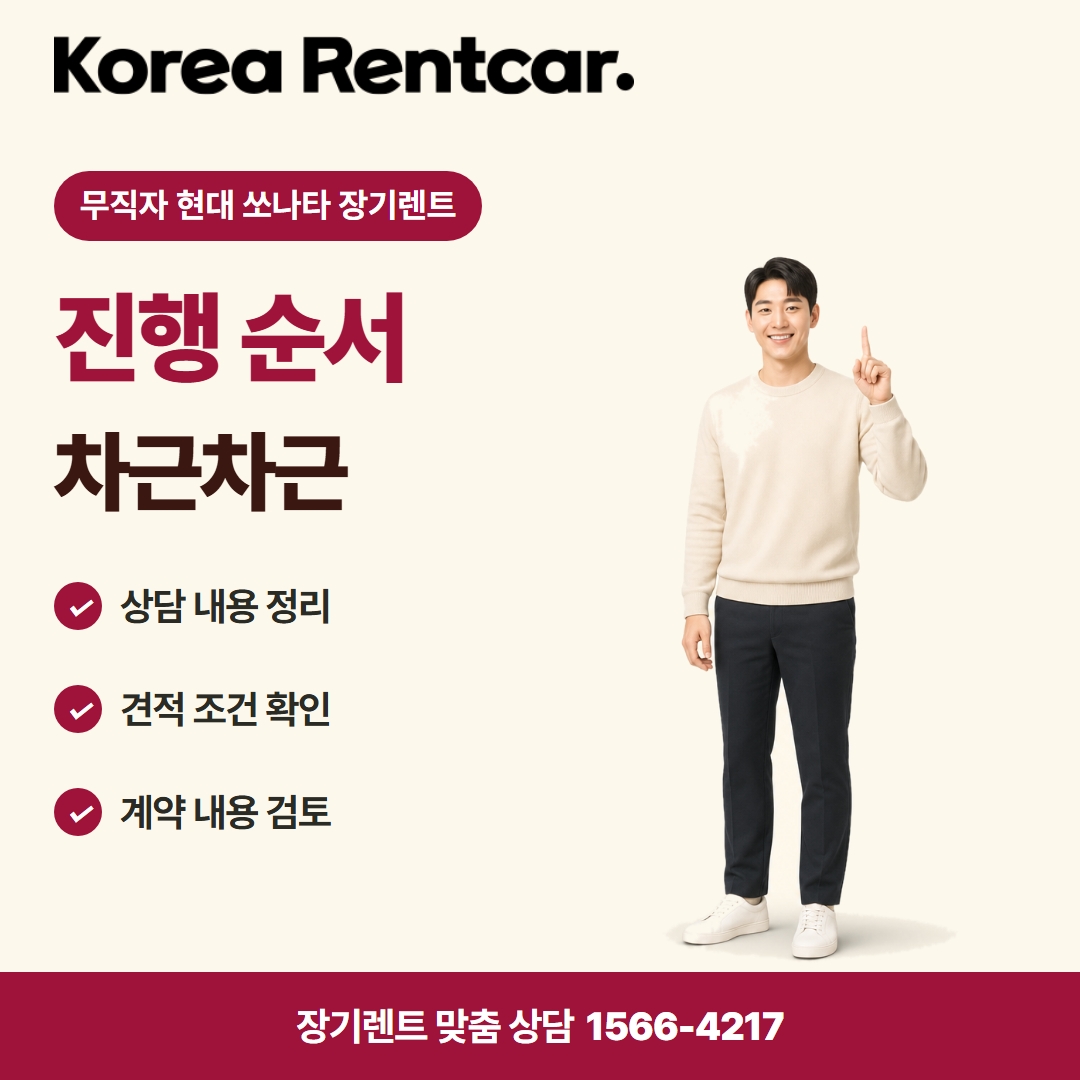 무직자 현대 쏘나타 장기렌트 · 이용 절차 카드뉴스